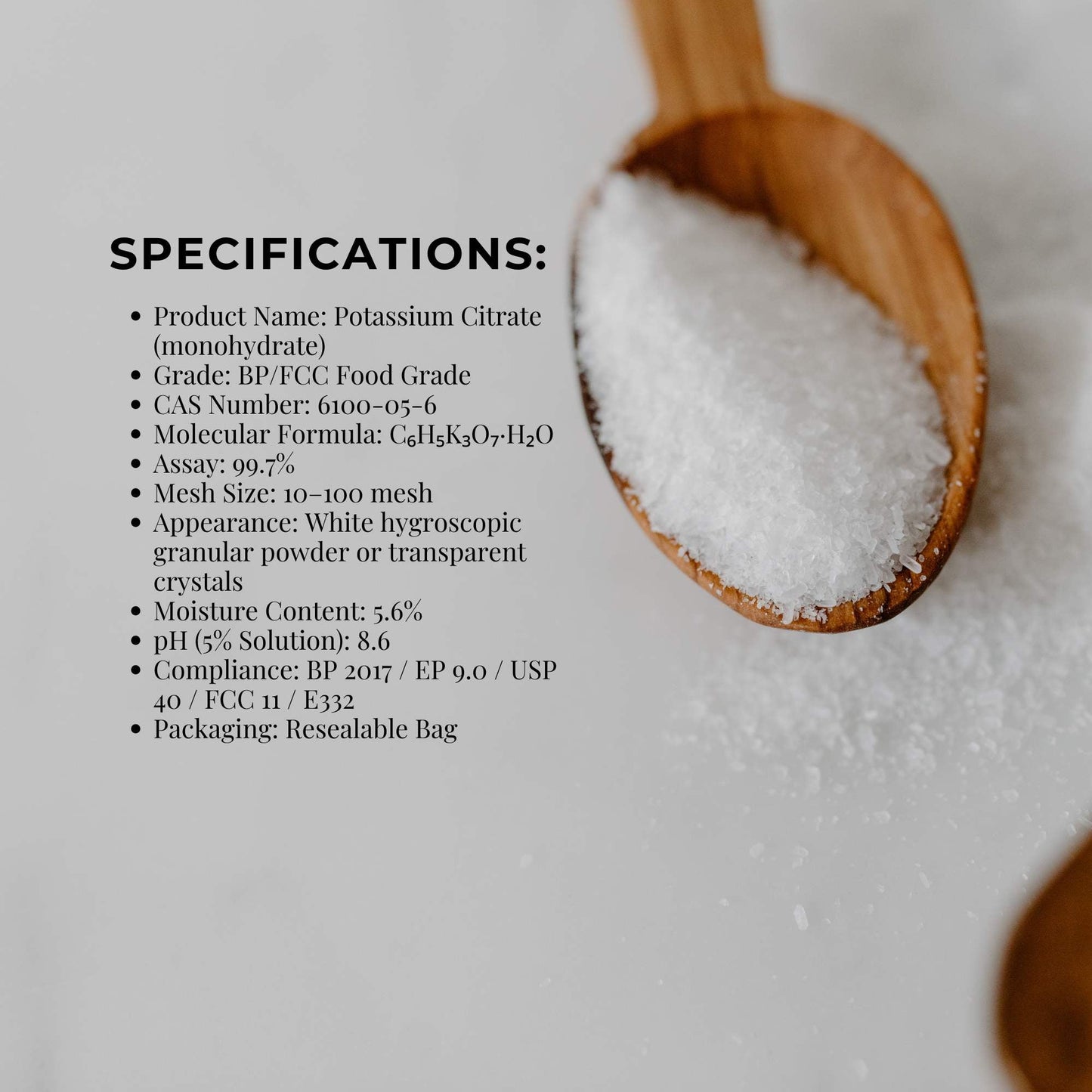 Orku 5Kg Potassium Citrate Food Grade Granular E332