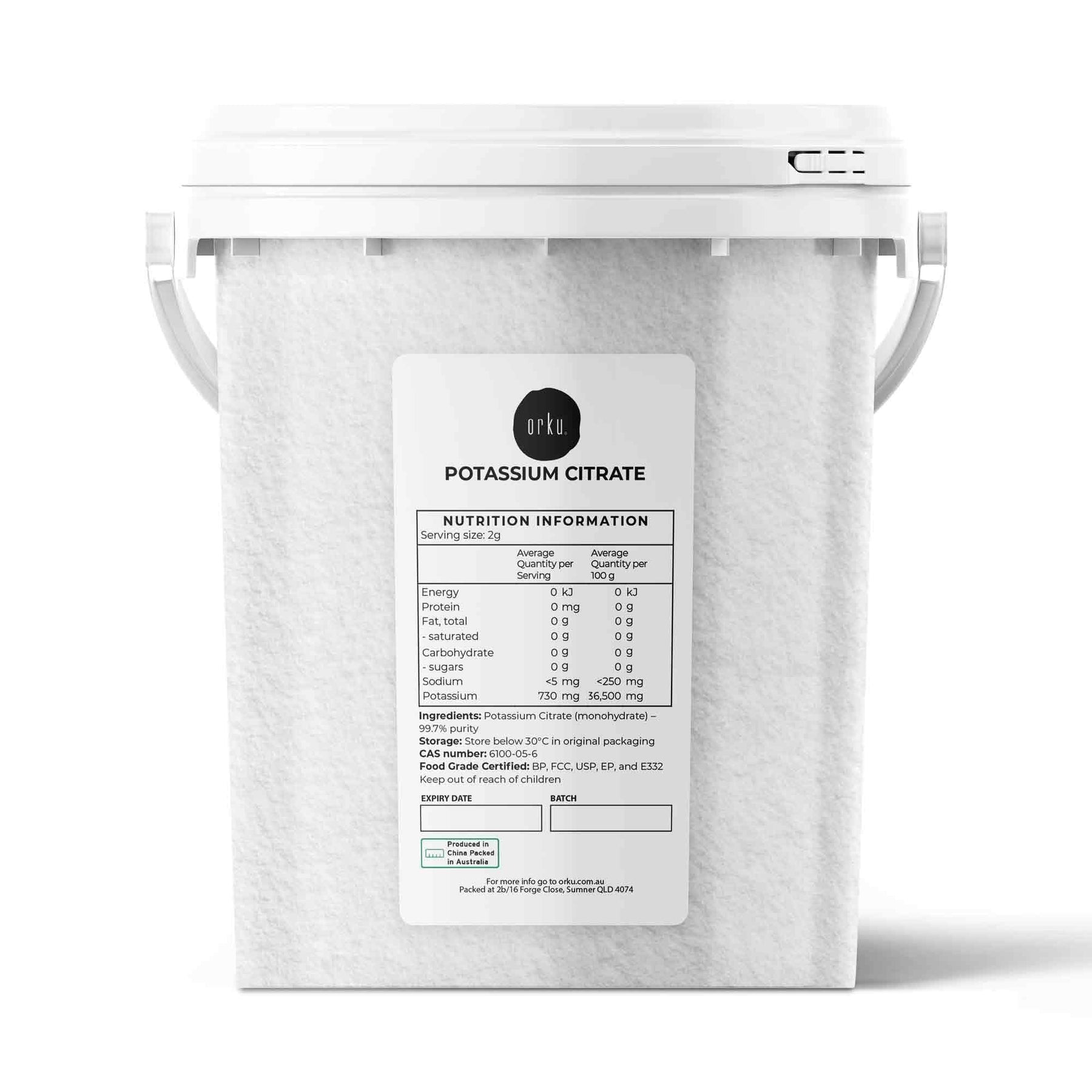 Orku 1.3Kg Potassium Citrate Food Grade Granular E332 - SuperSaverAU - view 1