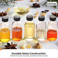 Kitchee 60ml Clear Glass Bottles – 12 Pack with Lids & Accessories