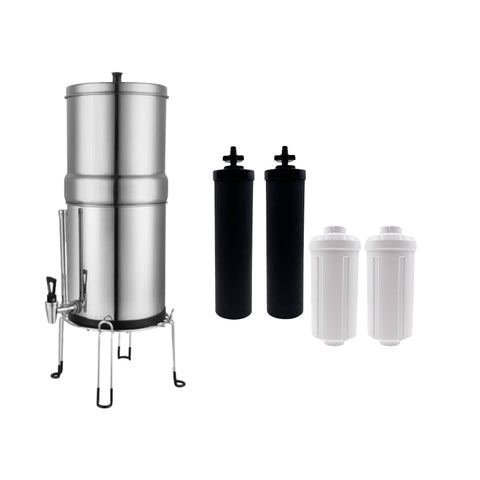 Orku 11L Gravity Benchtop Water Filter + Gauge-Stainless Steel Fluoride Removal - SuperSaverAU - view 1