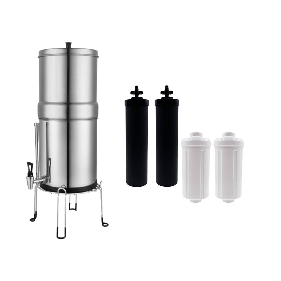 Orku 11L Gravity Benchtop Water Filter + Gauge-Stainless Steel Fluoride Removal - SuperSaverAU - view 1