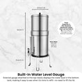 Orku 11L Gravity Benchtop Water Filter + Gauge-Stainless Steel Fluoride Removal - SuperSaverAU - view 4