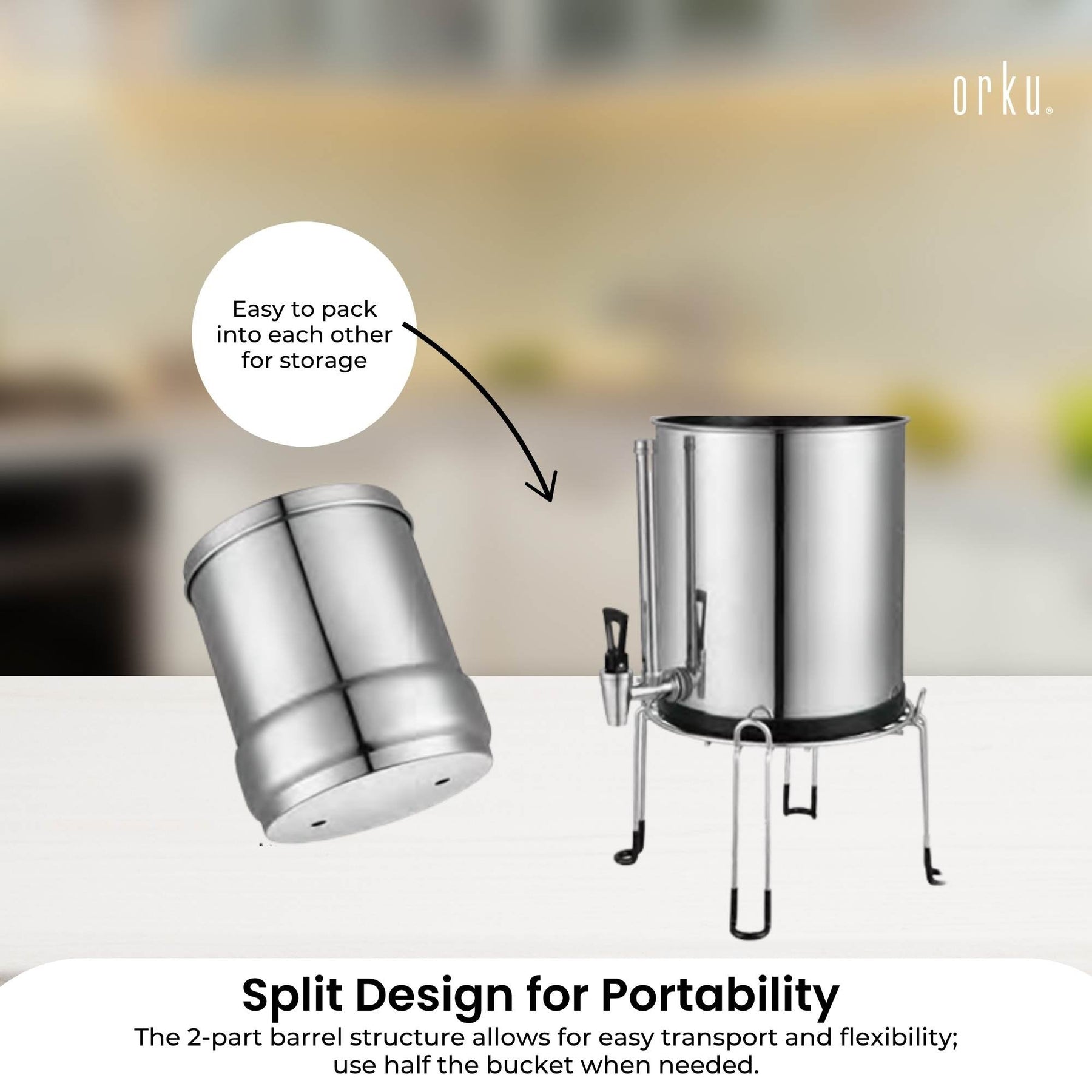 Orku 11L Gravity Benchtop Water Filter + Gauge-Stainless Steel Fluoride Removal - SuperSaverAU - view 6