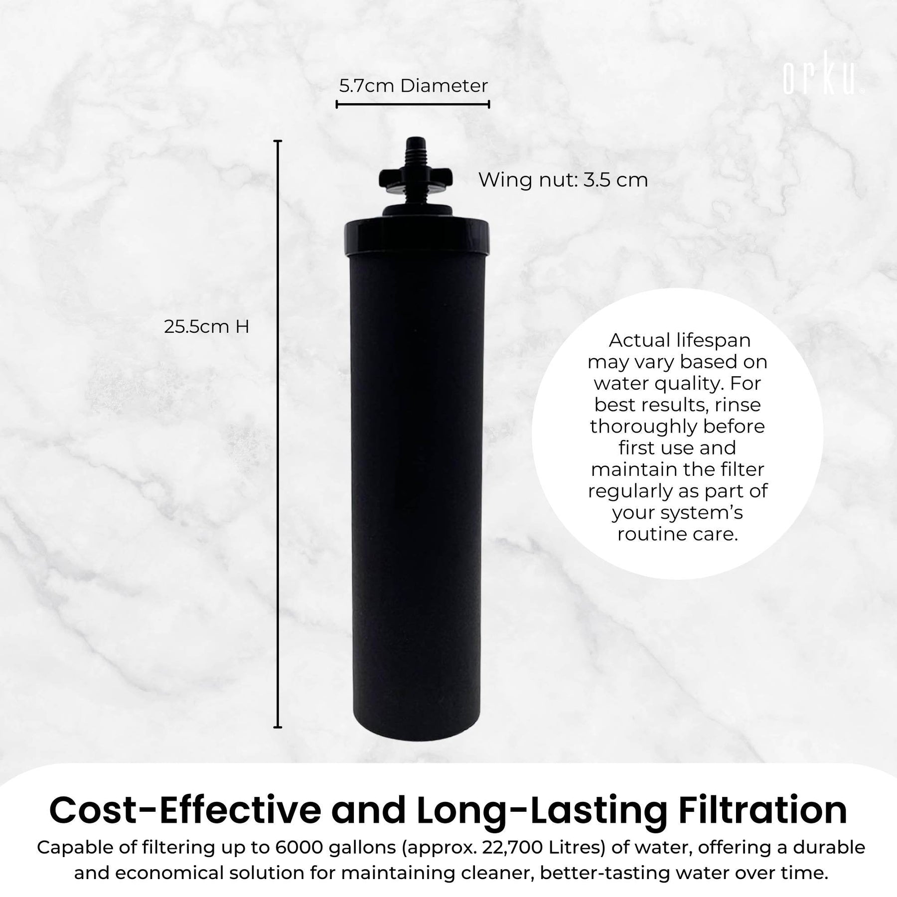 Orku Carbon Block Filter Cartridge - Replacement for Berkey BB9-2 Gravity Filter - SuperSaverAU - view 4