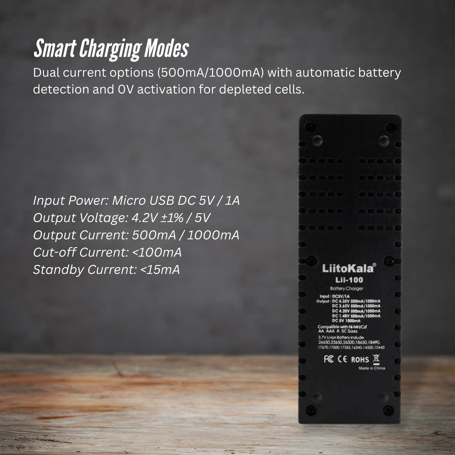 LiitoKala Lii-100 Smart Battery Charger - USB Output for 18650 AA AAA Li-ion NiMH - SuperSaverAU - view 7