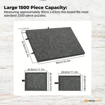 Premium Puzzle Board 1500pcs with Folding Stand & 6 Drawers - Grey
