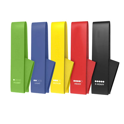 Social Hike 5-Pack Resistance Bands - Anti-Slip Latex Workout Loops