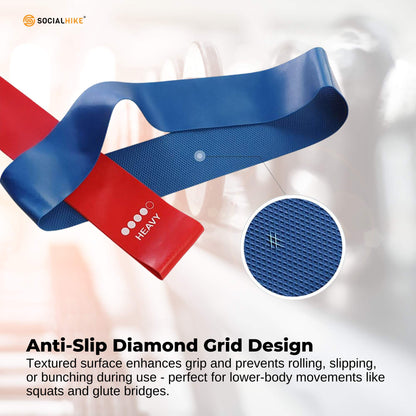 Social Hike 5-Pack Resistance Bands - Anti-Slip Latex Workout Loops