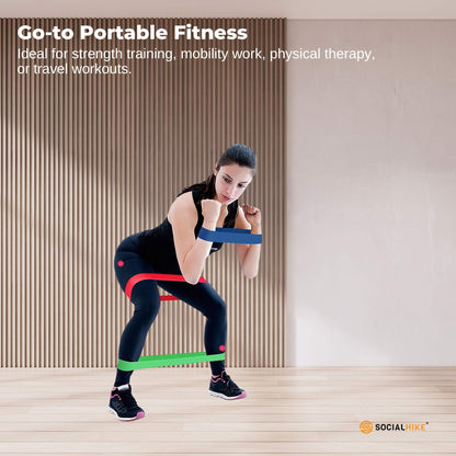 Social Hike 5-Pack Resistance Bands - Anti-Slip Latex Workout Loops
