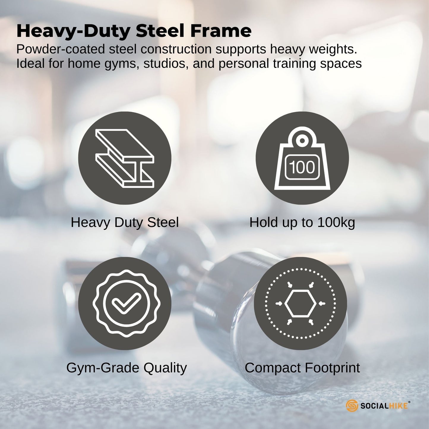 Social Hike Mobile Gym Storage Rack - Organiser for Weights & Accessories