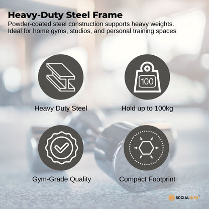 Social Hike Mobile Gym Storage Rack - Organiser for Weights & Accessories