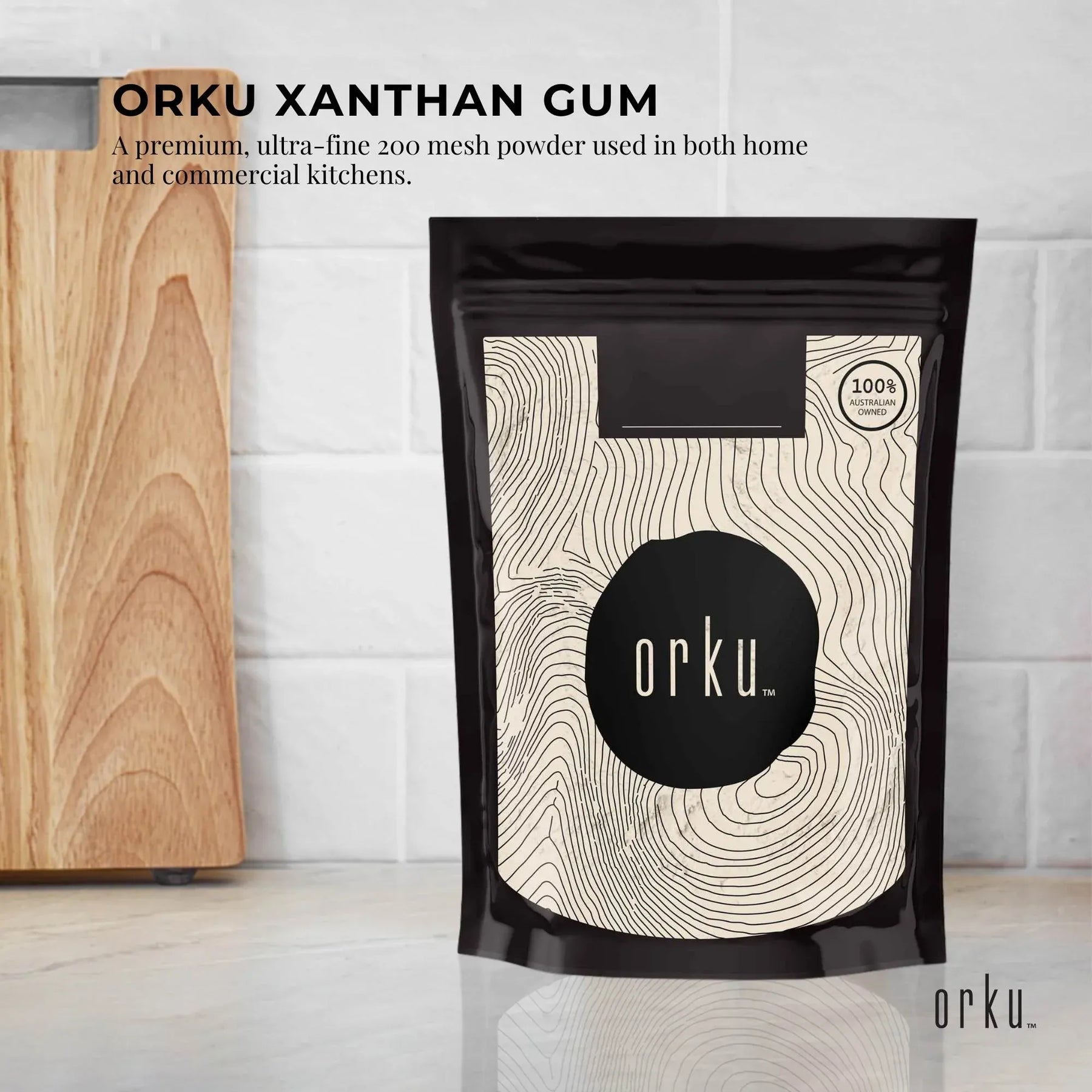 Orku 2Kg Xanthan Gum Thickener Pure Fine Powder 200 Mesh FCC E415 Food Additive