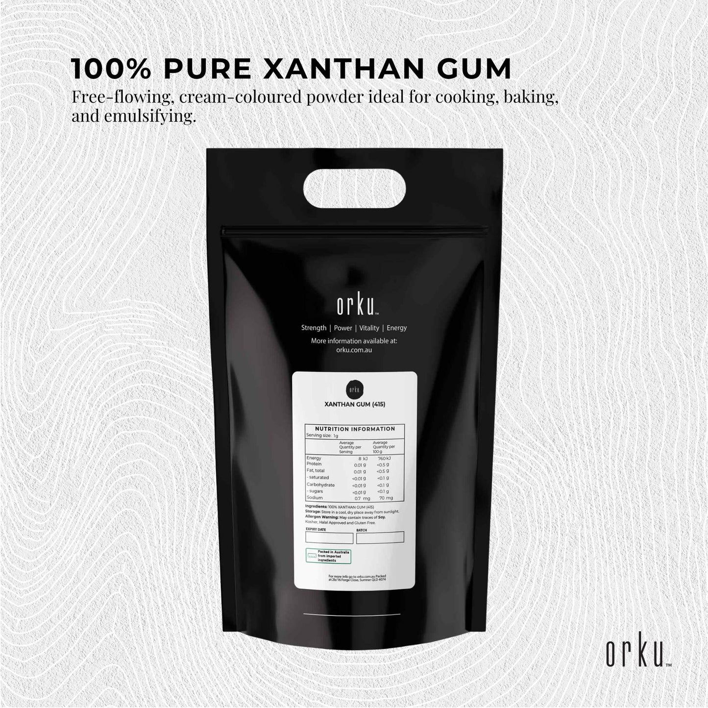 Orku Xanthan Gum - 20kg Food-Grade Thickener Powder