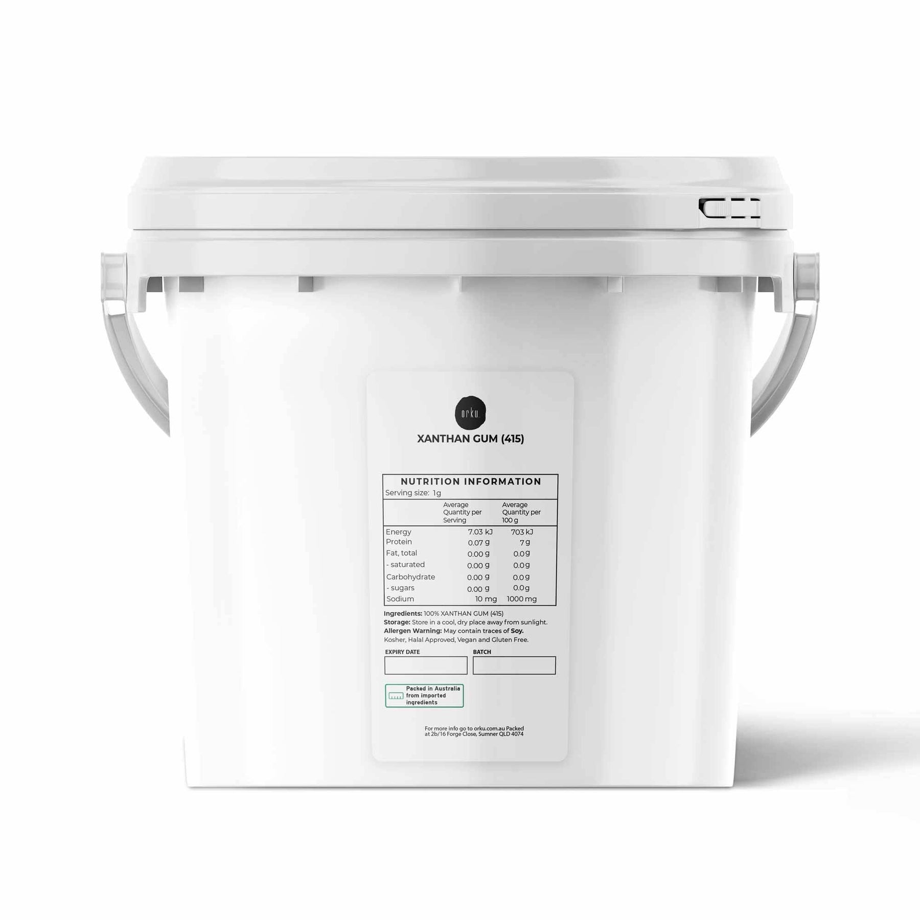 Orku 3Kg Xanthan Gum Thickener Pure Powder 200 Mesh FCC E415 Food Additive TUB - SuperSaverAU - view 1