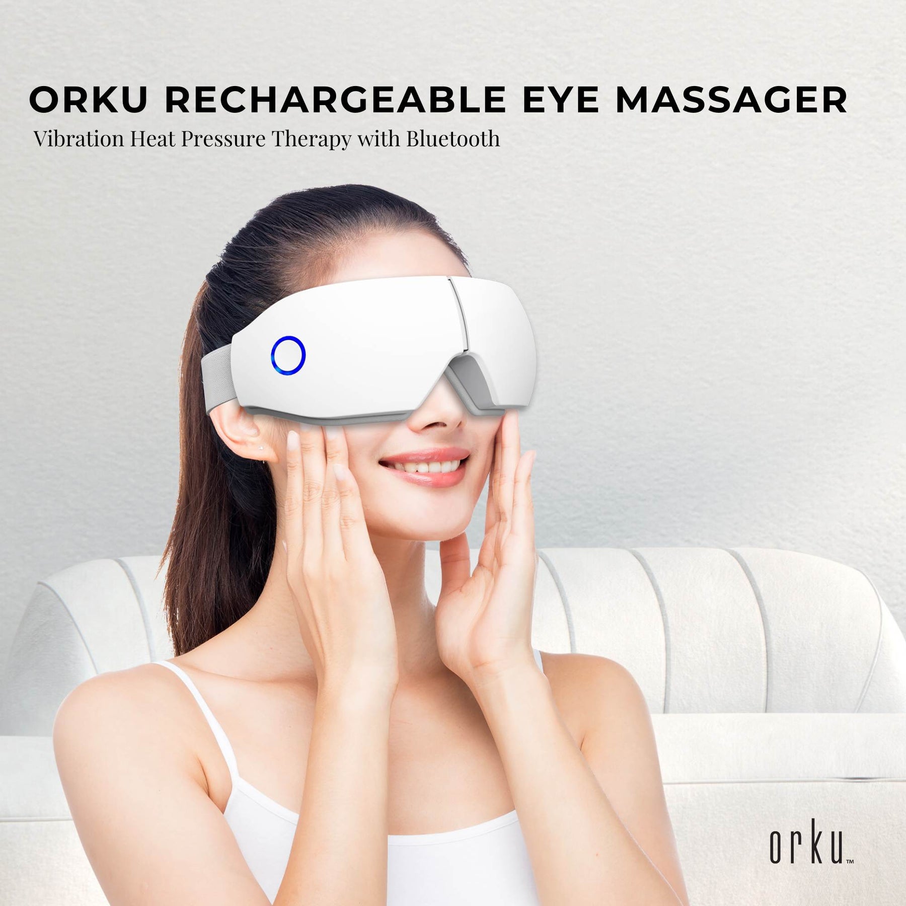 Orku Rechargeable Eye Massager - Vibration Heat Therapy - SuperSaverAU - view 2