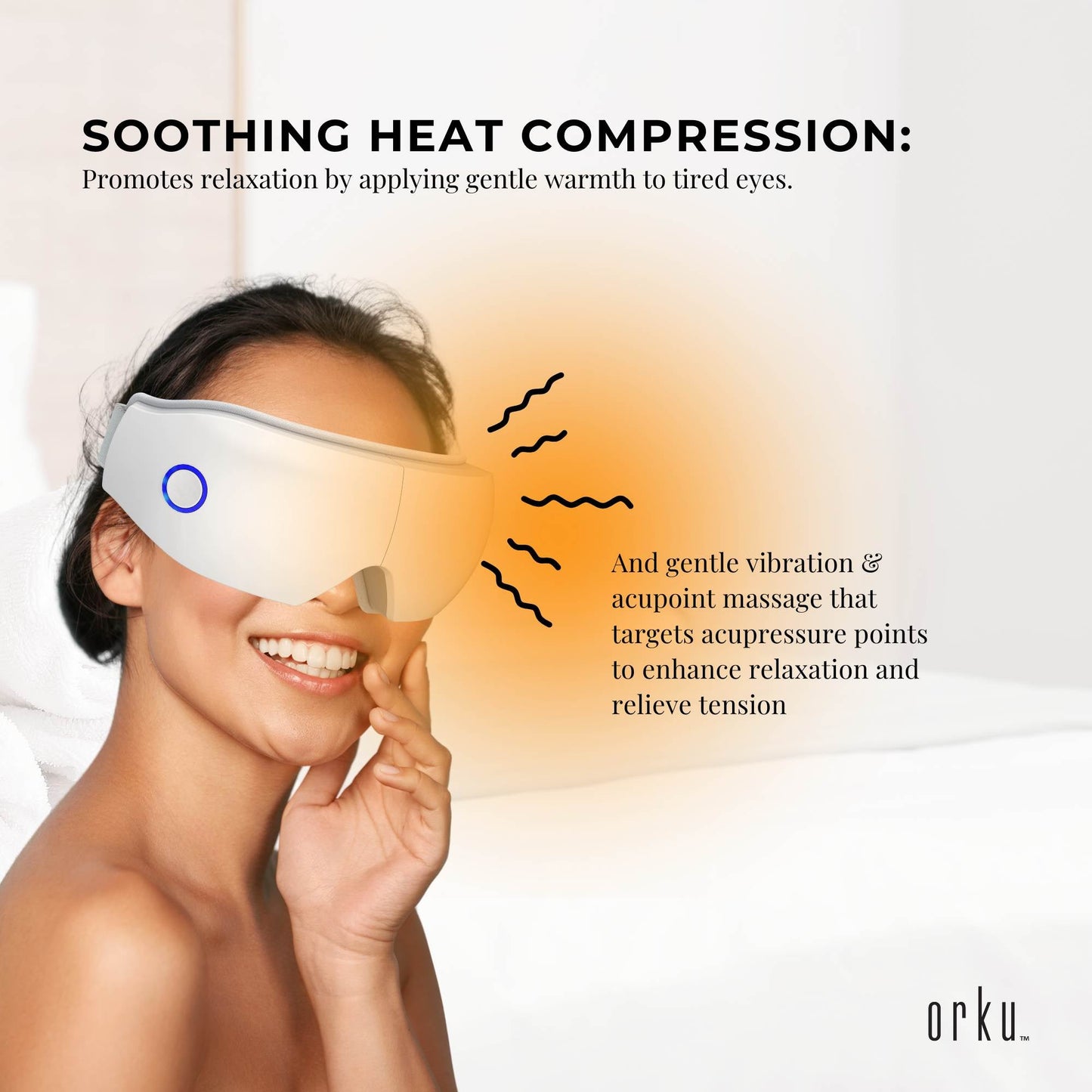 Orku Rechargeable Eye Massager - Vibration Heat Therapy