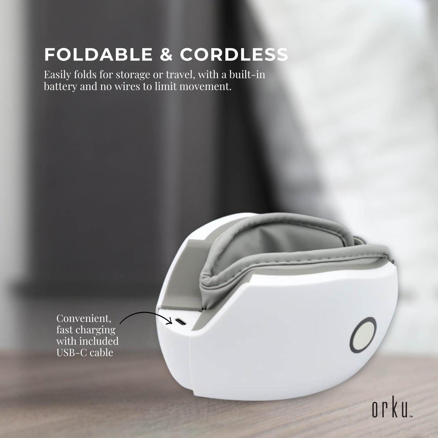 Orku Rechargeable Eye Massager - Vibration Heat Therapy