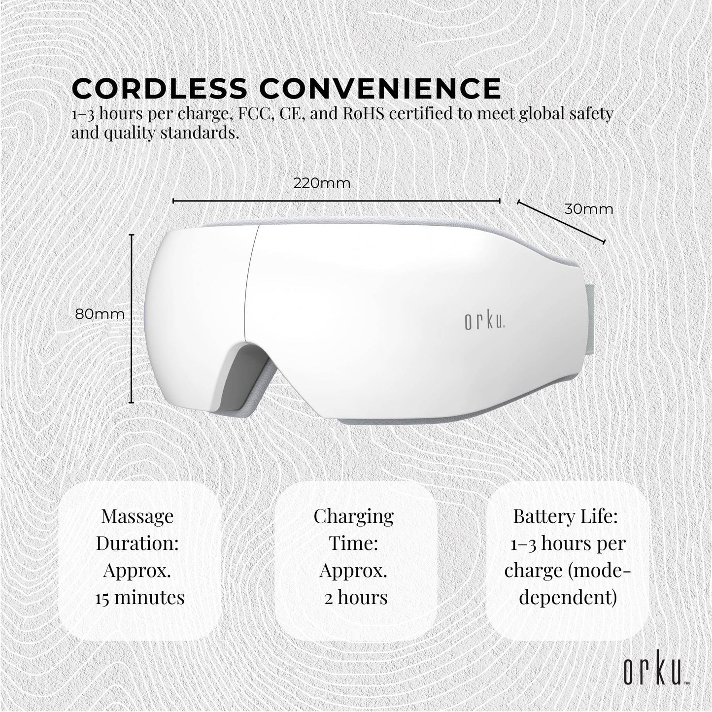 Orku Rechargeable Eye Massager - Vibration Heat Therapy