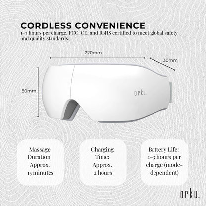 Orku Rechargeable Eye Massager - Vibration Heat Therapy