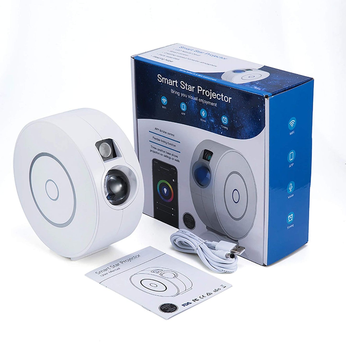 Social Hike Smart Galaxy Star Projector - WiFi LED Light with Voice Control