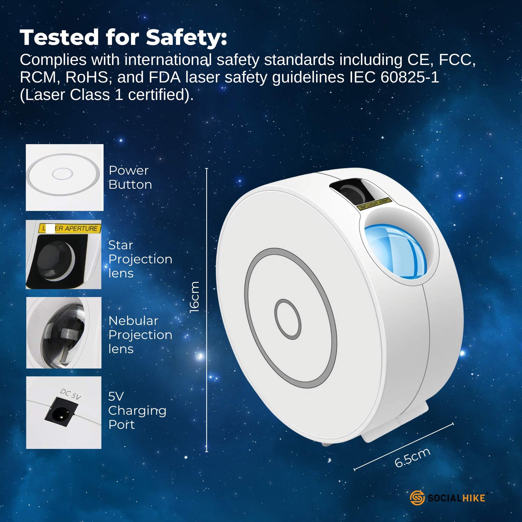 Social Hike Smart Galaxy Star Projector - WiFi LED Light with Voice Control - SuperSaverAU - view 7