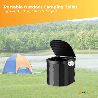 Social Hike Portable Folding Camping Toilet - Lightweight Compact Design