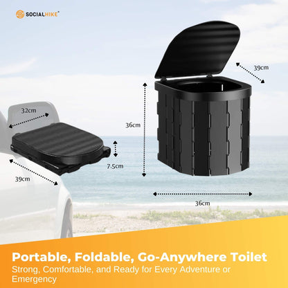 Social Hike Portable Folding Camping Toilet - Lightweight Compact Design