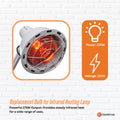 Tooleroo 275W Infrared Heat Lamp Bulb - Red Edison Screw Therapy Light YC-868B - SuperSaverAU - view 4