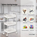 Kitchee 3-Tier Kitchen Storage Cart - Rolling Trolley with Wheels, White - SuperSaverAU - view 4
