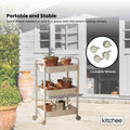 Kitchee 3-Tier Kitchen Storage Cart - Rolling Trolley with Wheels, White - SuperSaverAU - view 6