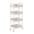 Kitchee 4-Tier Kitchen Storage Cart with Wheels - White Metal Trolley - SuperSaverAU - view 1