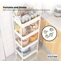 Kitchee 4-Tier Kitchen Storage Cart with Wheels - White Metal Trolley - SuperSaverAU - view 6