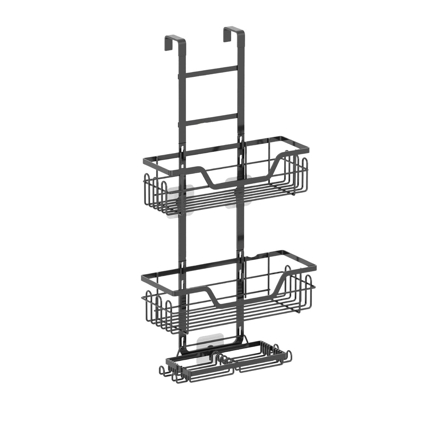 Kitchee 3-Tier Shower Caddy - Over Door Storage Rack, Black