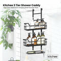 Kitchee 3-Tier Shower Caddy - Over Door Storage Rack, Black - SuperSaverAU - view 2