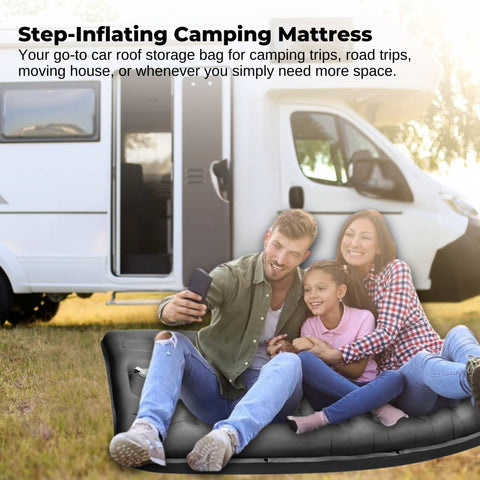 Social Hike Step-Inflating Camping Mattress - Lightweight Waterproof Grey - SuperSaverAU - view 2