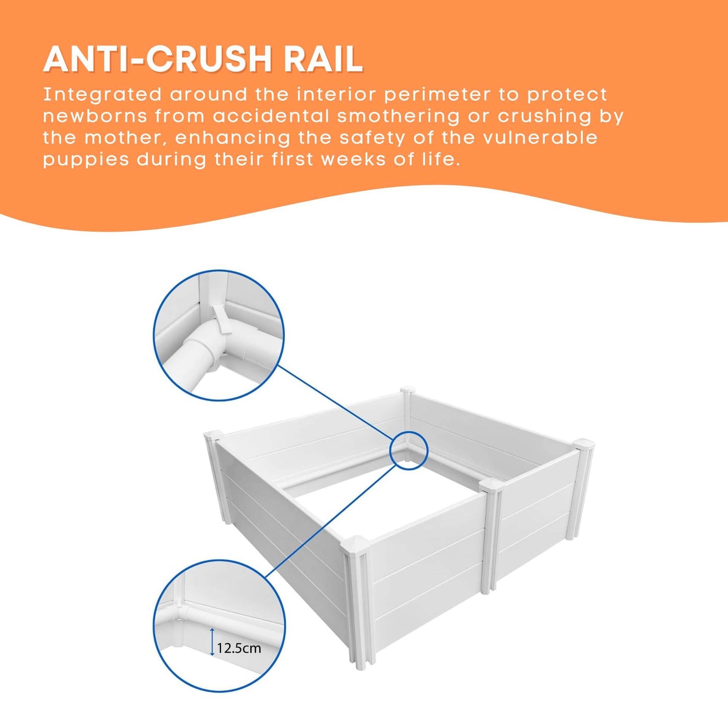 Rooster Farms Deluxe PVC Whelping Box and Playpen Kit 1.9m x 0.95m x 0.48m