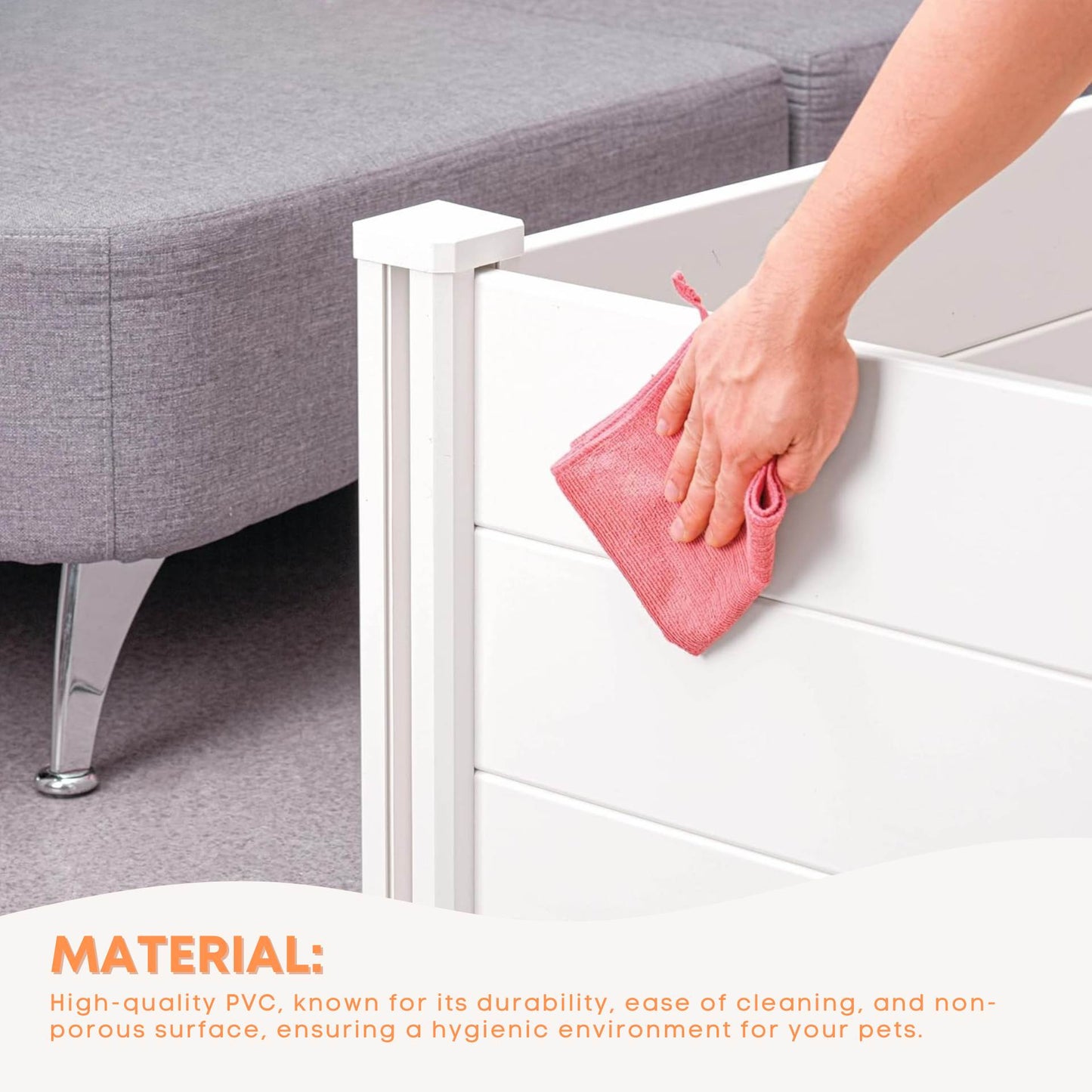 Rooster Farms Deluxe PVC Whelping Box and Playpen Kit 1.9m x 0.95m x 0.48m