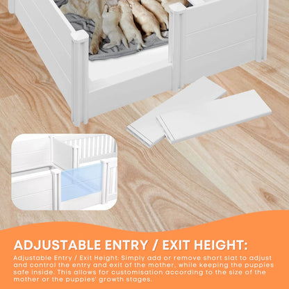 Rooster Farms Deluxe PVC Whelping Box and Playpen Kit 1.9m x 0.95m x 0.48m