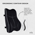 Orku Ergonomic Lumbar Support Cushion - Memory Foam, 43x40x11 cm, Portable, Washable - SuperSaverAU - view 3