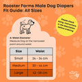 Rooster Farms Male Dog Diapers Small 3-Pk Washable Reusable Nappies - SuperSaverAU - view 2