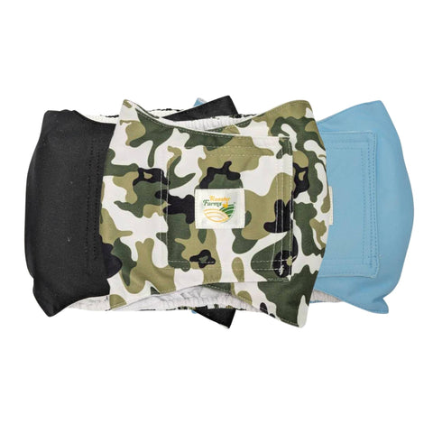 Rooster Farms Male Dog Diapers Large 3-Pk Washable Leak-Proof Nappies - SuperSaverAU - view 1