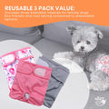 Rooster Farms X-Small Female Dog Diapers 3-Pk Washable Reusable Nappies - SuperSaverAU - view 4