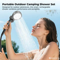 Social Hike Portable Camping Shower Kit - 6000mAh Rechargeable Pump, LED Display - SuperSaverAU - view 2