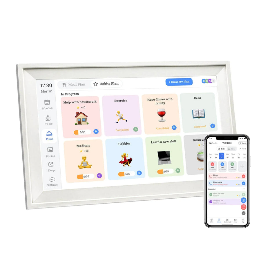 Kitchee Digital Calendar Smart Family Planner – White 15.6 Inch