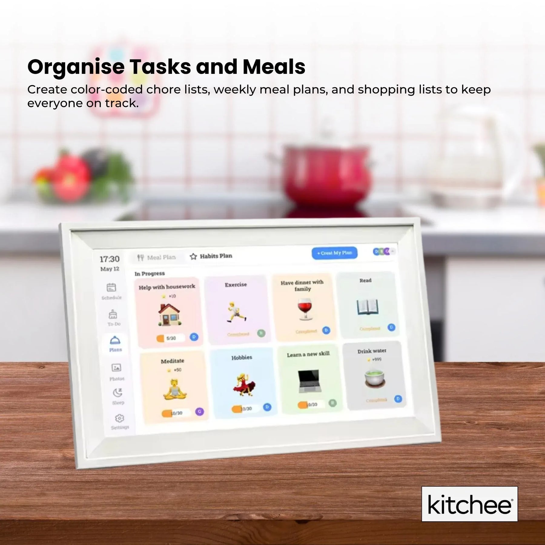 Kitchee Digital Calendar Smart Family Planner – White 15.6 Inch