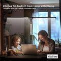 Kitchee Tri-Fold LED Desk Lamp 80cm - Dimmable, Eye-Care, Clamp Mount - SuperSaverAU - view 2