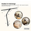 Kitchee Tri-Fold LED Desk Lamp 80cm - Dimmable, Eye-Care, Clamp Mount - SuperSaverAU - view 3