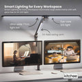 Kitchee Tri-Fold LED Desk Lamp 80cm - Dimmable, Eye-Care, Clamp Mount - SuperSaverAU - view 6