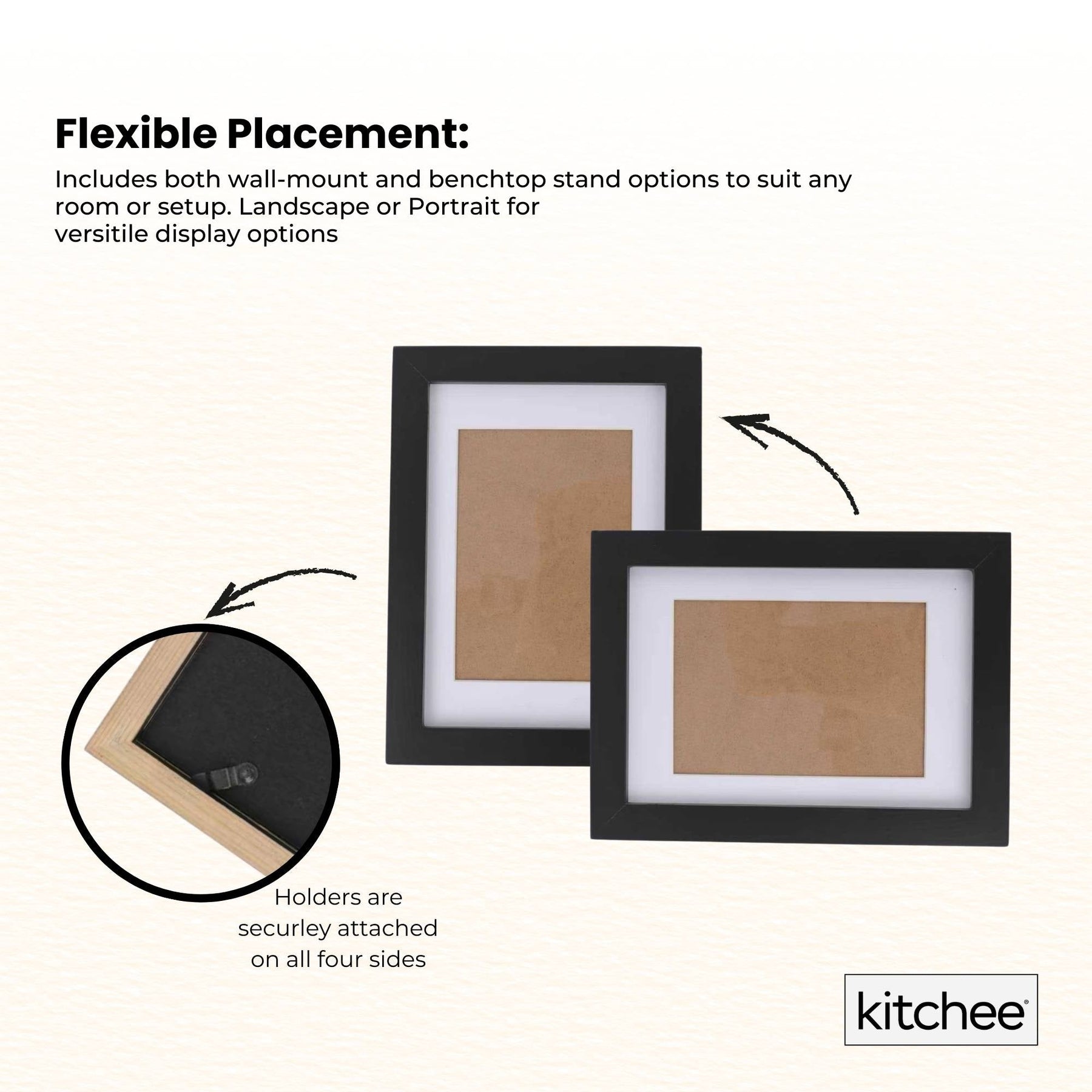 Kitchee Photo Frame Set – Matt Black Mixed Sizes, 12 Piece