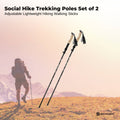 Social Hike Adjustable Trekking Poles Set - 2 Pack